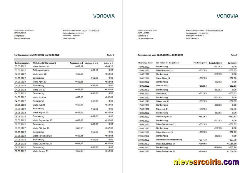 Germany Vonovia statement on deutsch, 3 pages